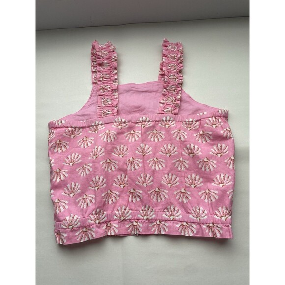 Crew Cuts Girls' tank top with ruffle straps Size 6-7 Pink J Crew Summer Girly - Picture 4 of 9